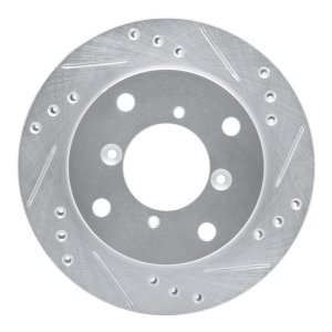 Chevrolet Metro Brake Rotor (1) - Front Right - R1 Concepts - Drilled & Slotted - Silver - `89-`01
